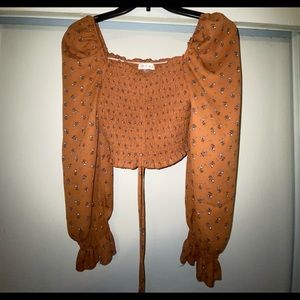 Brown orangish crop top